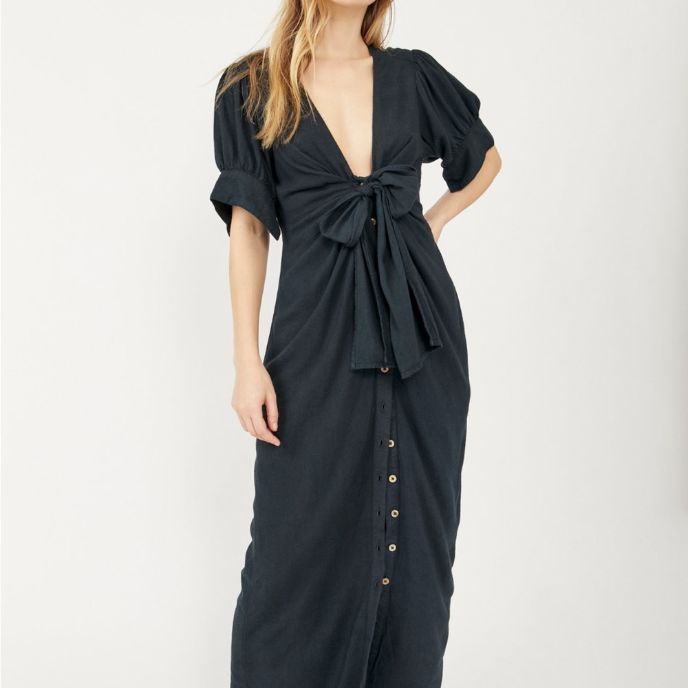 Free People Summer Midi Dress Black Sz L. Worn once. Excellent condition.